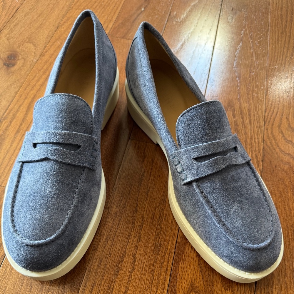 Italian M Gemi Blue Suede Loafers size 10 or 41 NEW